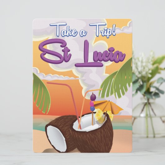 セントルシア漫画の旅行ポスター。 招待状 (スタンド正面)