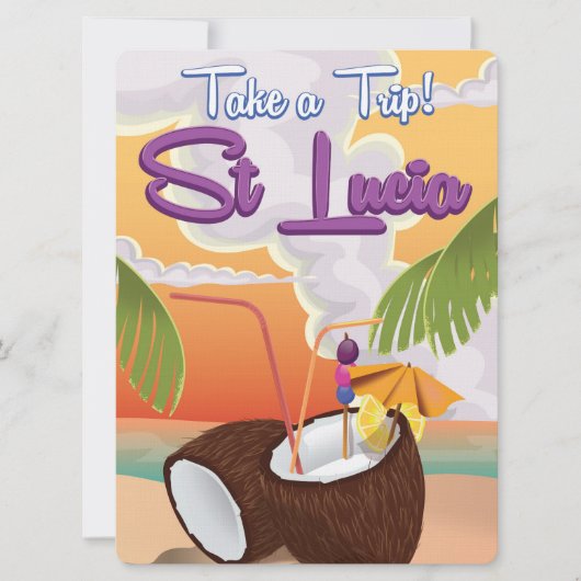 セントルシア漫画の旅行ポスター。 招待状 (正面)