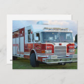 セントルシア郡の消防車のフロントエンド消防車 ポストカード (正面/裏面)
