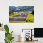 セントルシア飛行機とエアストリップ写真 ポスター (ホームオフィス)