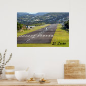 セントルシア飛行機とエアストリップ写真 ポスター (キッチン)