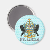 セントルシア高品質コート・オブ・アームズ マグネット (正面/裏面)