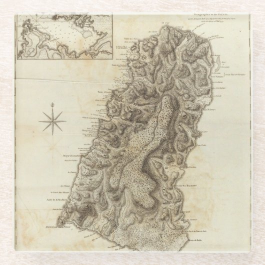 セントルシア ガラスコースター (正面)