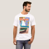 セントルシア ビンテージ ビーチ 旅行 ポスター Tシャツ (正面フル)