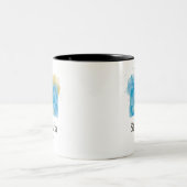 セントルシア 水彩旗 | カリブ海の伝統 ツートーンマグカップ (中央)