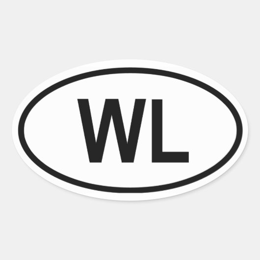 セントルシア「WL」 楕円形シール (正面)