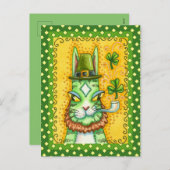 セントレプラーシャンHIS N' FITZ LEPRECHAUN、パディーズデイおもしろいネコ シーズンポストカード (正面/裏面)