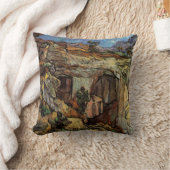 セントレミーの採石場への入り口ビンセント・ヴァン・ゴッホ クッション (ブランケット)