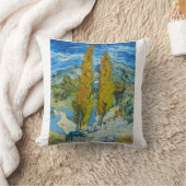 セントレミー1889年のポプラby Vincent van ゴッホ クッション (ブランケット)