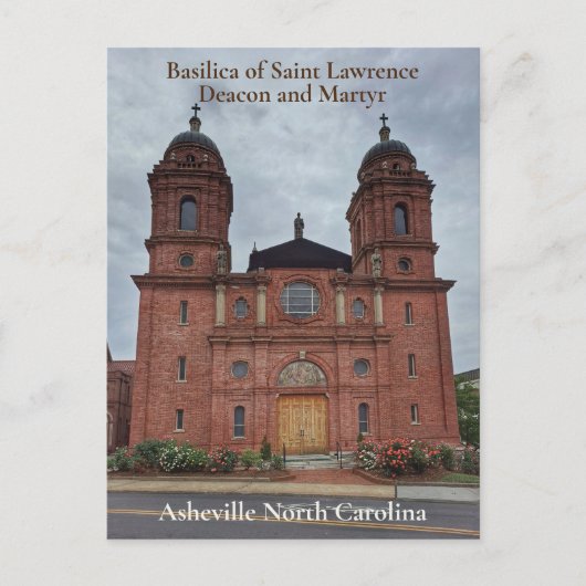 セントローレンスのアシェヴィルNCバシリカ ポストカード (正面)