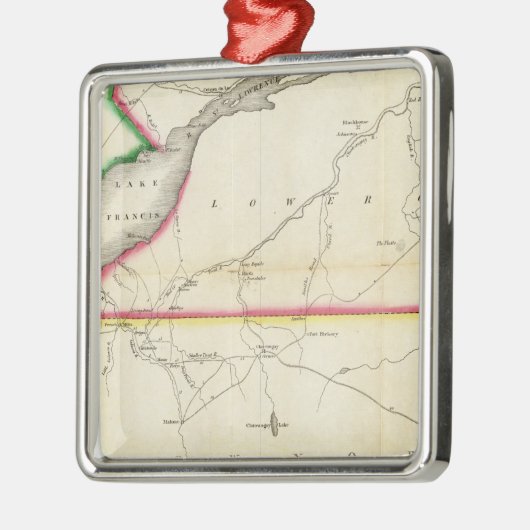 セントローレンス川と隣国の地図 メタルオーナメント (左)