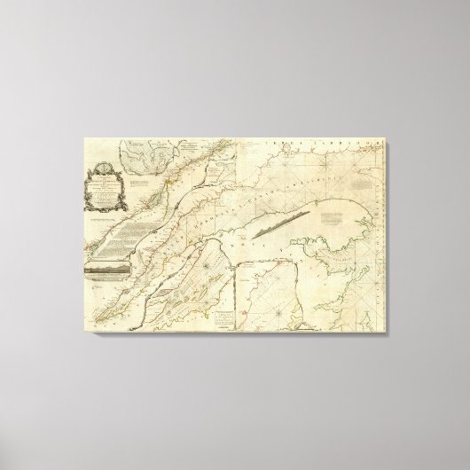 セントローレンス川の正確なチャート キャンバスプリント (正面)
