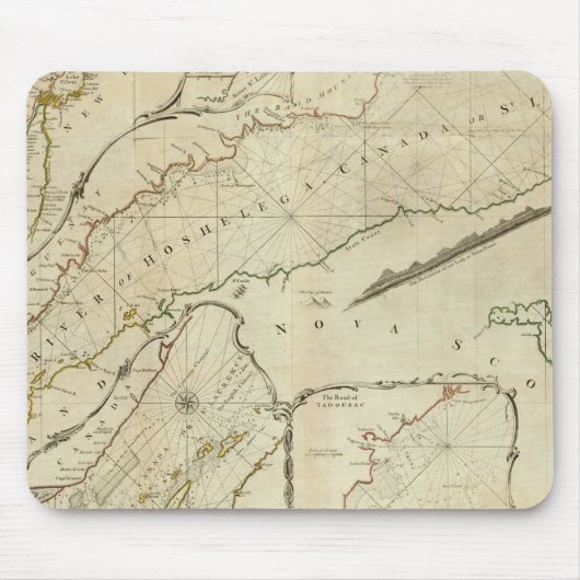 セントローレンス川の正確な地図 マウスパッド (正面)