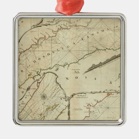 セントローレンス川の正確な地図 メタルオーナメント (正面)