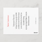 セントローレンス祈りの言葉カード ポストカード (裏面)