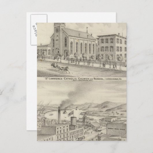 セントローレンス・カトリック教会と学校 ポストカード (正面/裏面)