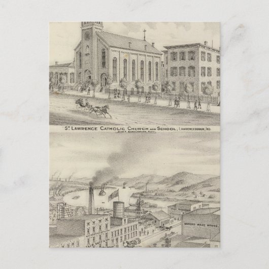 セントローレンス・カトリック教会と学校 ポストカード (正面)