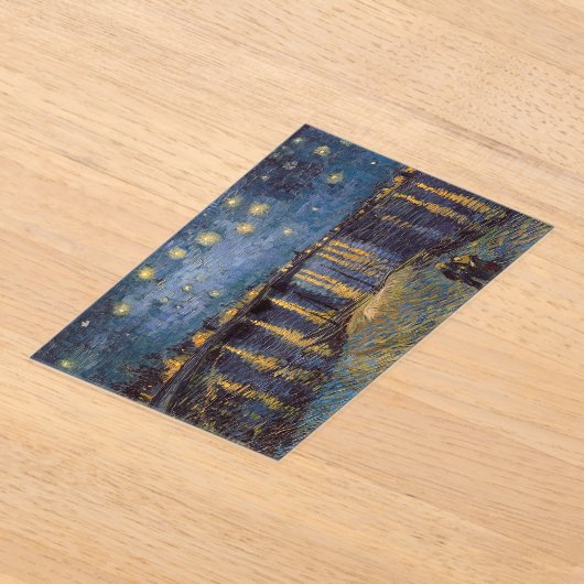 セントヴァンゴッホによってローネ川の上の星空の夜 アクリル招待状 (レイダウン)