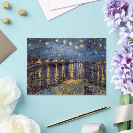 セントヴァンゴッホによってローネ川の上の星空の夜 アクリル招待状 (インサイチュ (ウェディング))