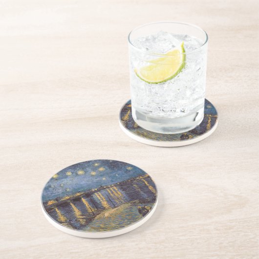 セントヴァンゴッホによってローネ川の上の星空の夜 コースター (側面)