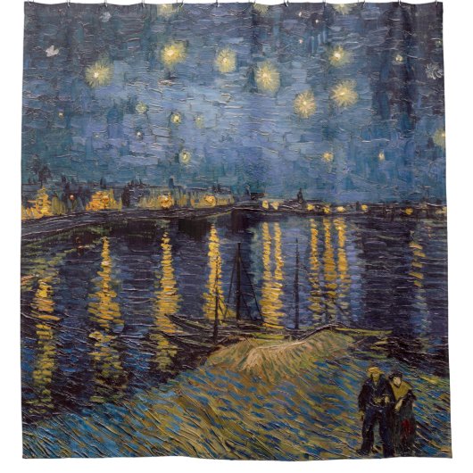 セントヴァンゴッホによってローネ川の上の星空の夜 シャワーカーテン (正面)