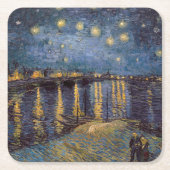 セントヴァンゴッホによってローネ川の上の星空の夜 スクエアペーパーコースター (正面)