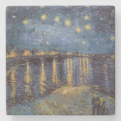セントヴァンゴッホによってローネ川の上の星空の夜 ストーンコースター (正面)