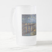 セントヴァンゴッホによってローネ川の上の星空の夜 フロストグラスビールジョッキ (正面左)