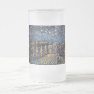 セントヴァンゴッホによってローネ川の上の星空の夜 フロストグラスビールジョッキ