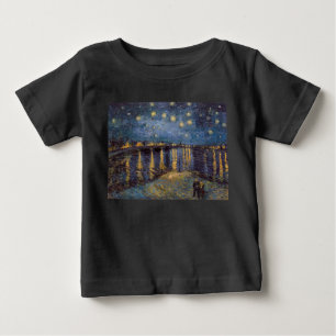 セントヴァンゴッホによってローネ川の上の星空の夜 ベビーTシャツ