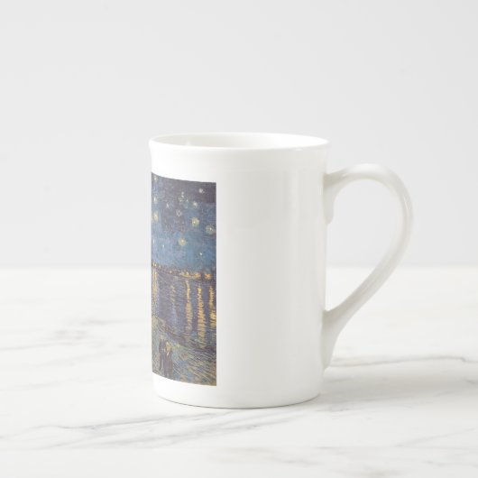 セントヴァンゴッホによってローネ川の上の星空の夜 ボーンチャイナマグカップ (右)