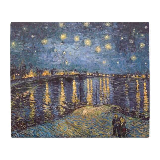 セントヴァンゴッホによってローネ川の上の星空の夜 メタルプリント (正面)
