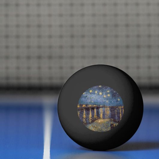 セントヴァンゴッホによってローネ川の上の星空の夜 卓球ボール (ネット)