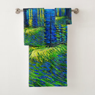 セントヴァン・ゴッホによるローネ上空の星空の夜 バスタオルセット