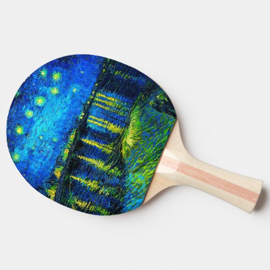 セントヴァン・ゴッホによるローネ上空の星空の夜 卓球ラケット (横)