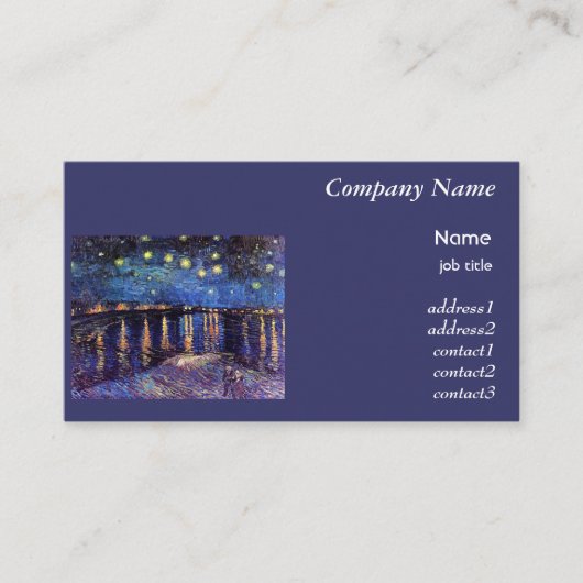 セントヴァン・ゴッホ・ローネの星空の夜 名刺 (正面)