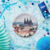 セントヴィタス大聖堂とプラハの街並み – チェコR ペーパープレート (パーティー)