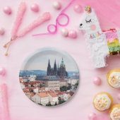 セントヴィタス大聖堂とプラハの街並み – チェコR ペーパープレート (パーティー)
