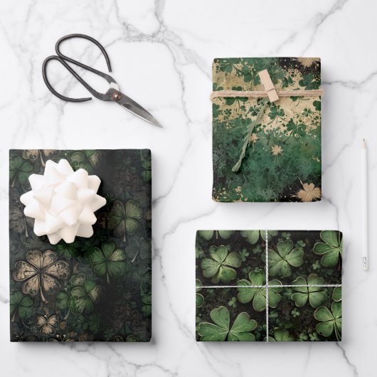 セント動揺して・パトリックの日パターン ラッピングペーパーシート (正面)