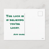 セント感じ・パトリック金ゴールドの犬とポットは幸運だった シーズンポストカード (裏面)