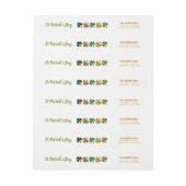 セント数々の・パトリックの日の色のシャムロック ラップアラウンドラベル (シート)