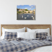 セント・アイヴズの石造りのアーチ橋とウーズ川 キャンバスプリント (インサイチュ (寝室))