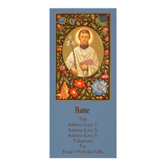 セント・アロイシウス・ゴンザガ (午後1時)- カスタマイズ可能 ラックカード (正面)