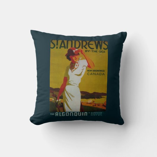 セント・アンドリュースのAlgonquinのヴィンテージPosterEurope クッション (正面)