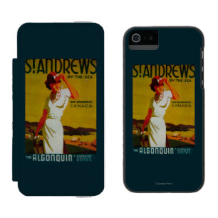 セント・アンドリュースのAlgonquinのヴィンテージPosterEurope iPhone SE/5/5sウォレットケース