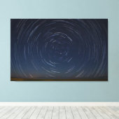 セント・イグナスのヒューロン湖の上の星のトレイル キャンバスプリント (インサイチュ (ウッドフロア))