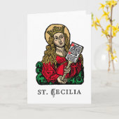 セント・セシリアと賛美歌ボード（ニュールンベルク）あいさつ カード (黄色い花)