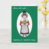 セント・ダビデの日、ウェルシュの衣装、マイルの向こう カード (黄色い花)