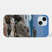 セント・トーマス島の岩場のビーチ iPhone 15ケース (裏面横)