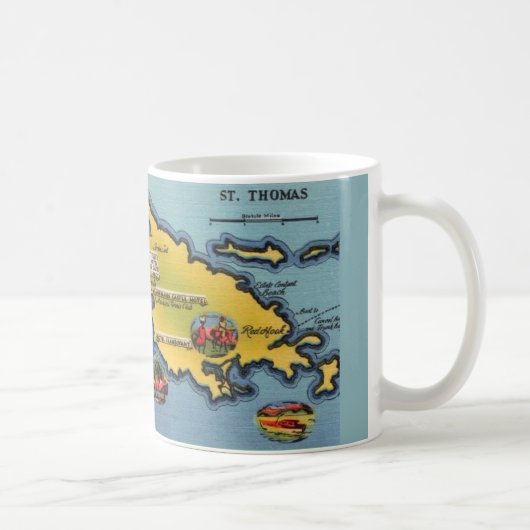 セント・トーマス島マップマグ コーヒーマグカップ (右)